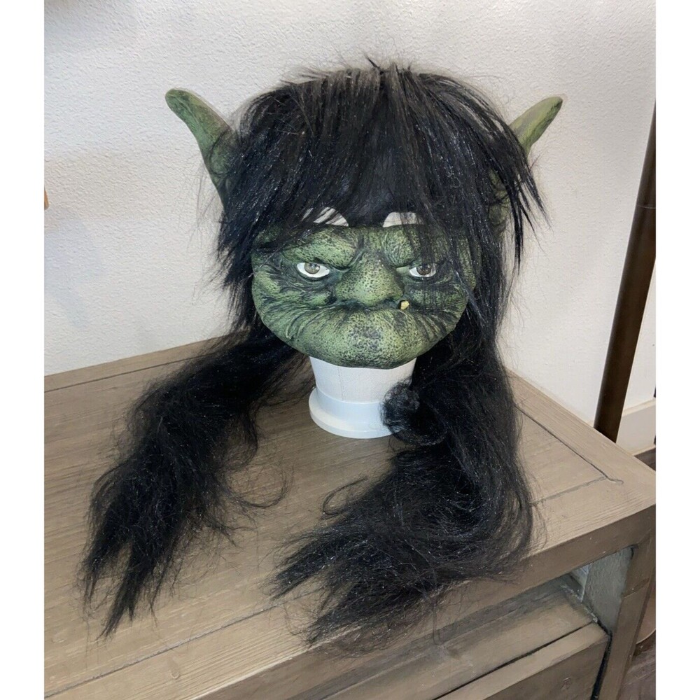 Mario Chiodo 2004 Goblin Orc Warcraft Style Rubber Green Halloween Mask Cosplay